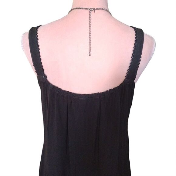 VTG 90s Black Gold Hawaiian Embroidered Fairycore Mini Dress Medium - Picture 16 of 16